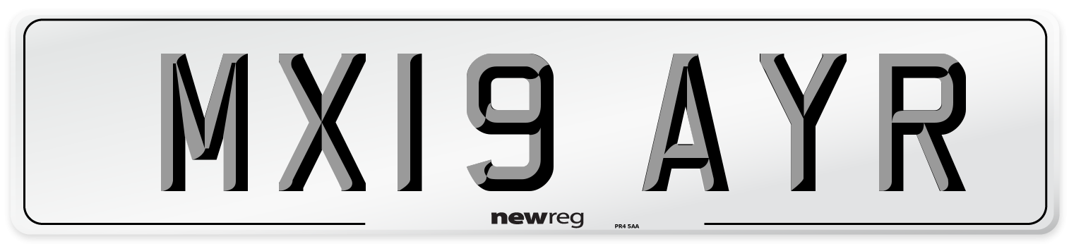 MX19 AYR Number Plate from New Reg